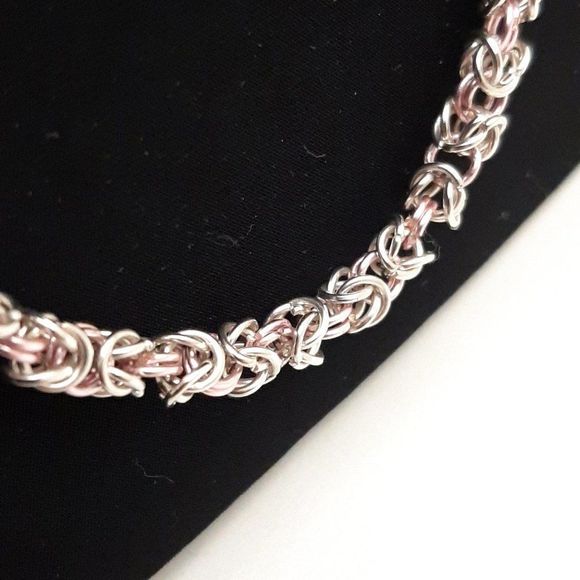 Handmade Byzantine Chainmaille Necklace & Earrings Set - Picture 7 of 12